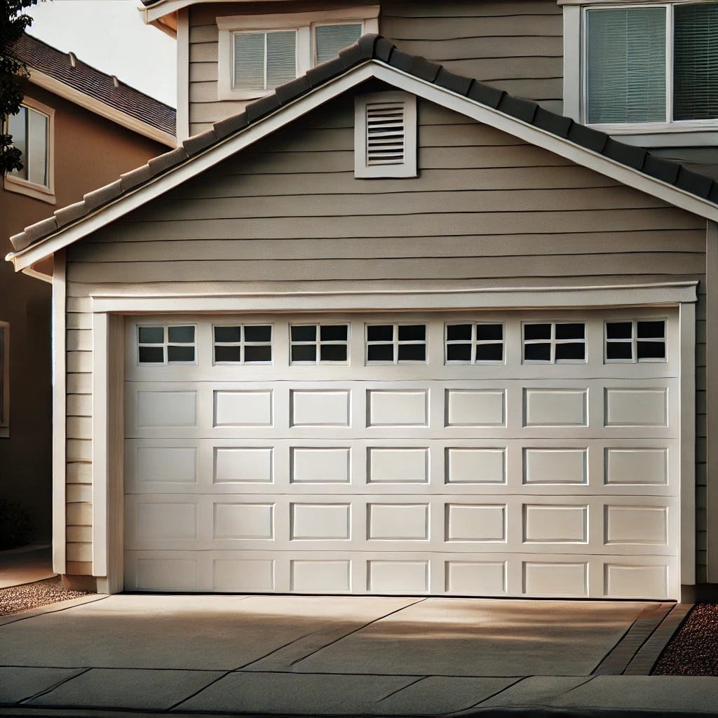 frontview of house garage door